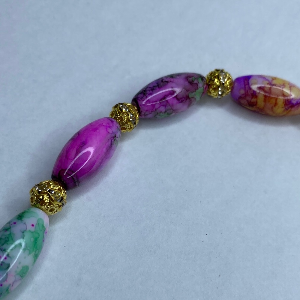 Colorful Beaded Handmade Badge Holder Necklace - Picture 5 of 11